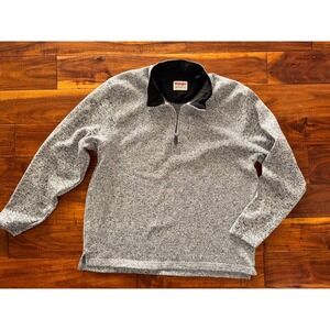 Wrangler Authentics Mens Heather Gray Fleece 1/4 Zip Pullover Sweatshirt XL